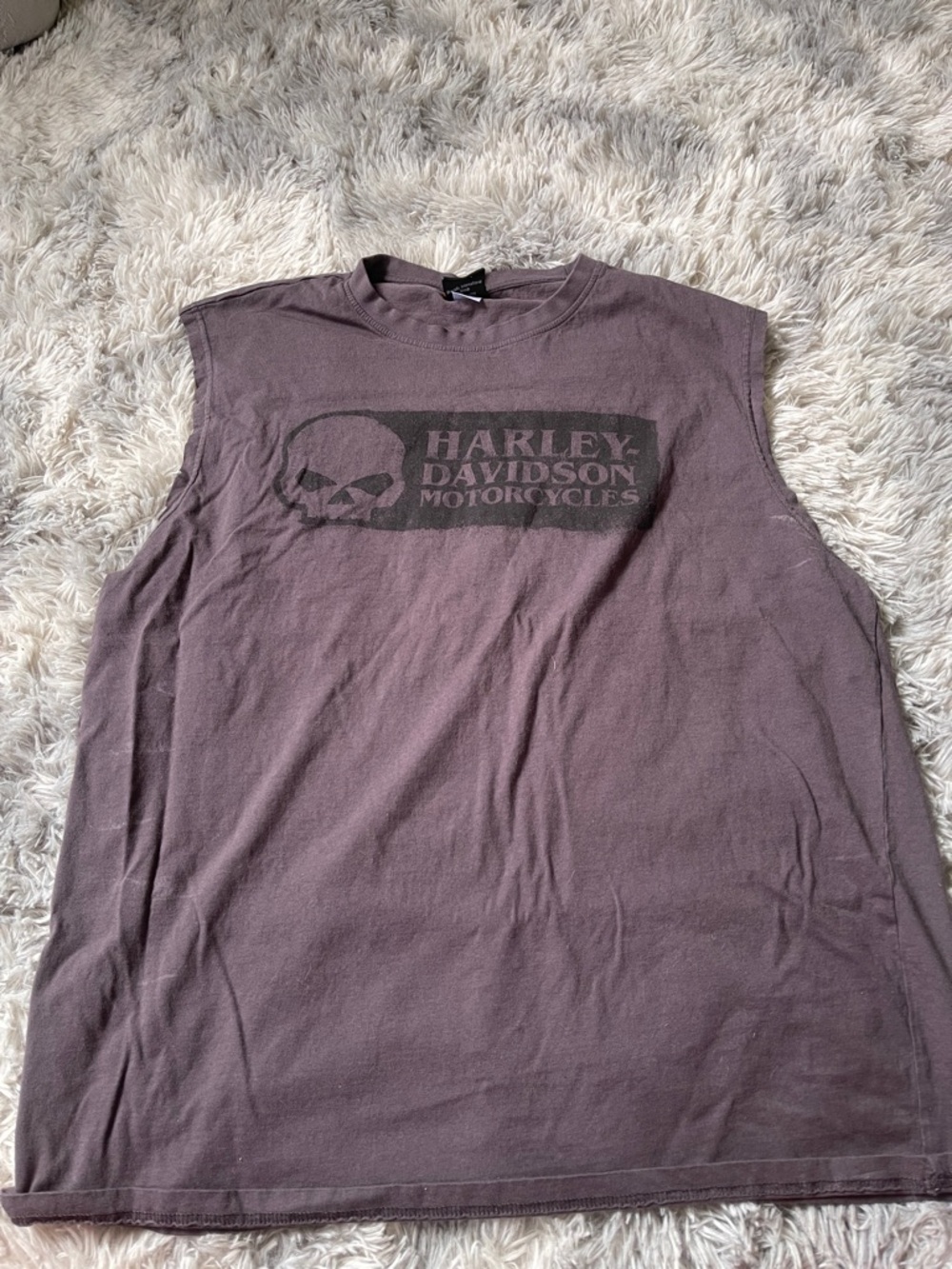 Harley-Davidson Plum Sleeveless Skull Tee with Black Logo